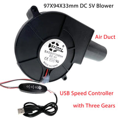SXDOOL SXDG9733B5H USB Speed-Regulating With Small Turbine Air Collecting Duct Fan Replacement
